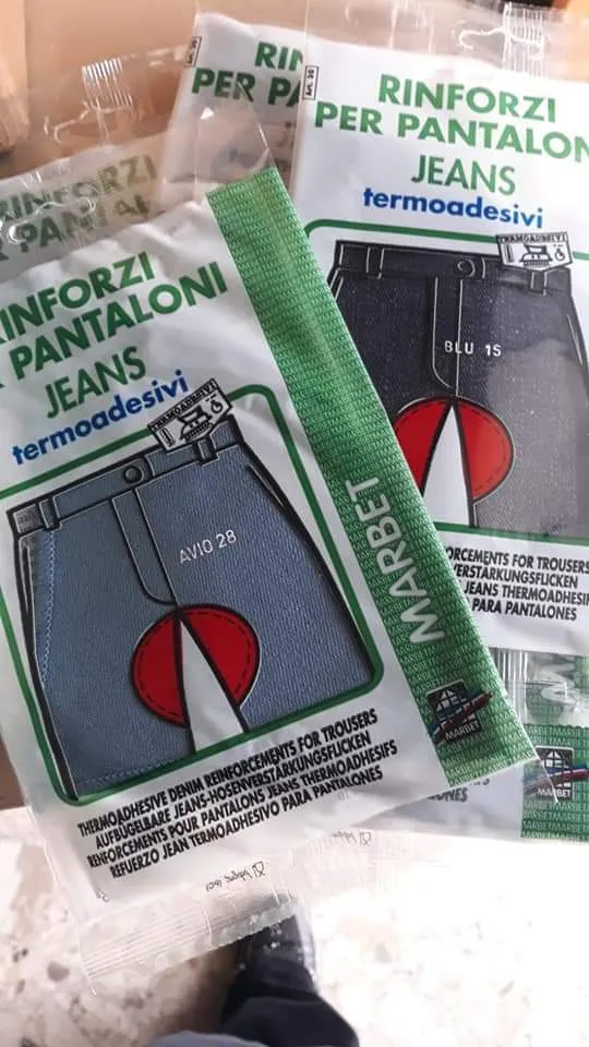 Rinforzi per pantaloni jeans, termoadesivi, 4 pezzi , 50g.
