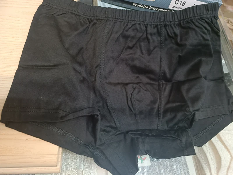 Intimo uomo Manufat, pantaloncino in filo di scozia, colore bianco e nero, 150g.