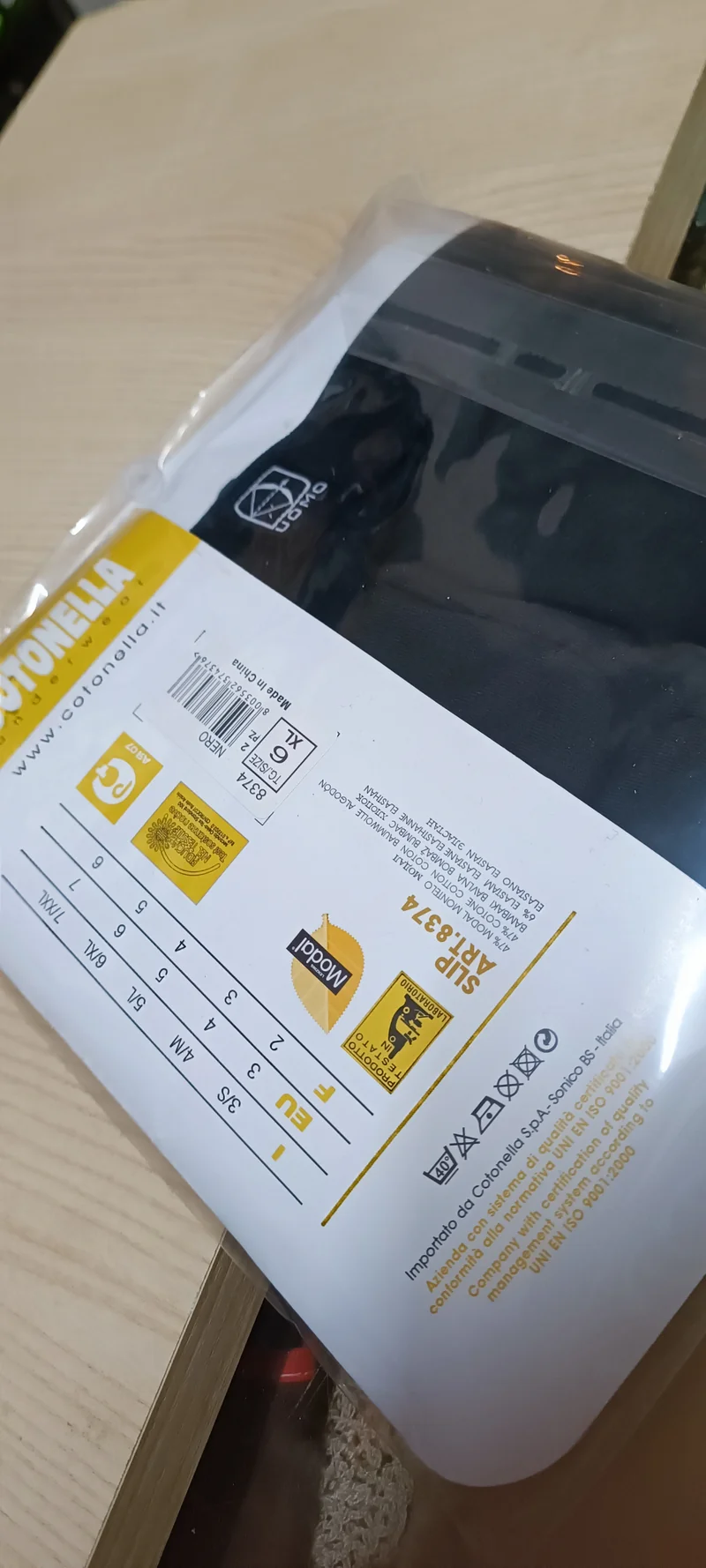 Intimo uomo Cotonella, confezione da due paia di slip, 200g.