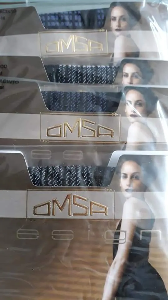 Collant Moda OMSA, 50 Den in mix di tre fantasie, taglia 3/M. Tre paia, 150g.