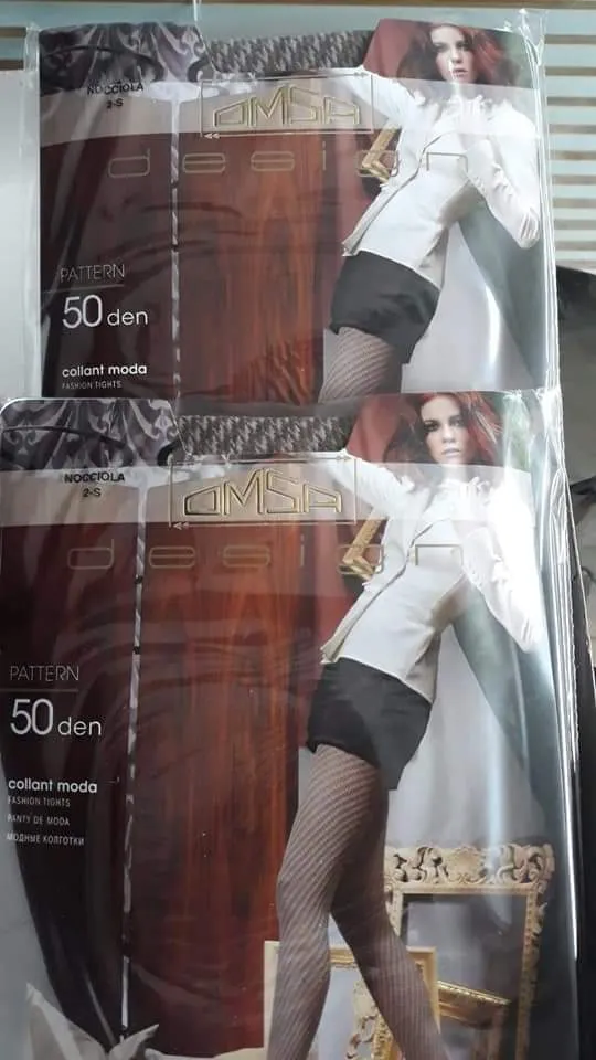 Collant Moda OMSA, 50 Den in mix di tre fantasie, taglia 3/M. Tre paia, 150g.