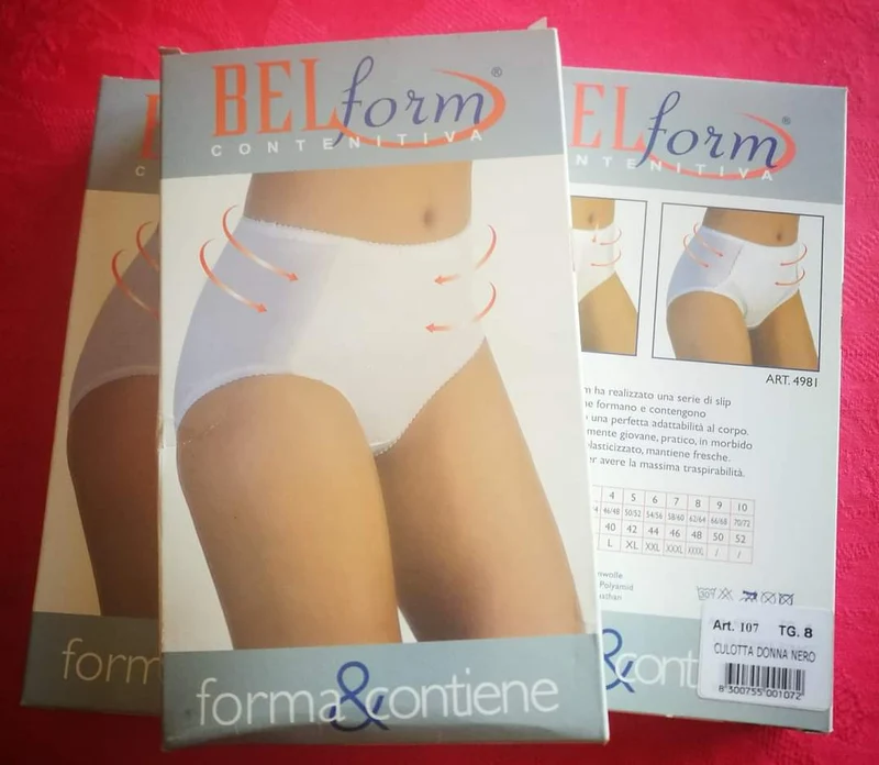 Mutanda pancerina in cotone elasticizzato Belform, due paia, 100g.