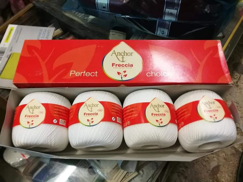 Puro cotone Anchor Freccia, bianco e ecrù, n. 8,n 16 e n 20. Gomitolo da 200g
