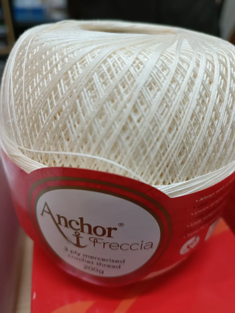 Puro cotone Anchor Freccia, bianco e ecrù, n. 8,n 16 e n 20. Gomitolo da 200g