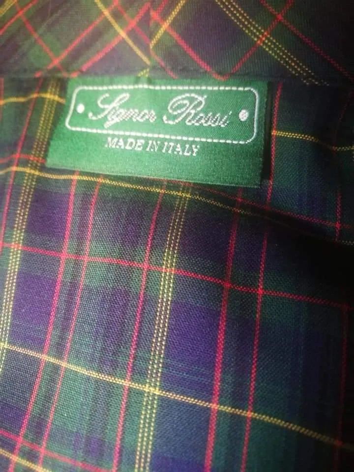 Vestaglia uomo, misto cotone, verde - blu, taglia 50,54. 600g.
