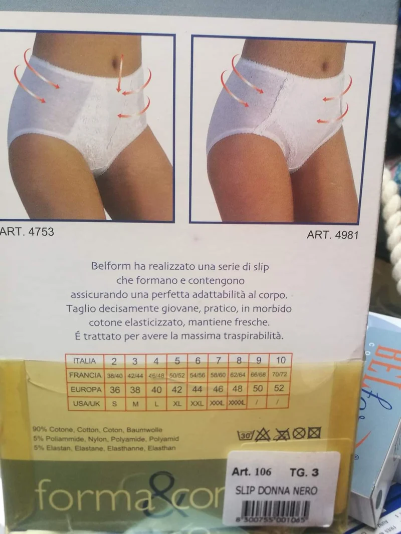 Offerta super. 6 slip donna, puro cotone, colore nero, taglia 3. 400g.