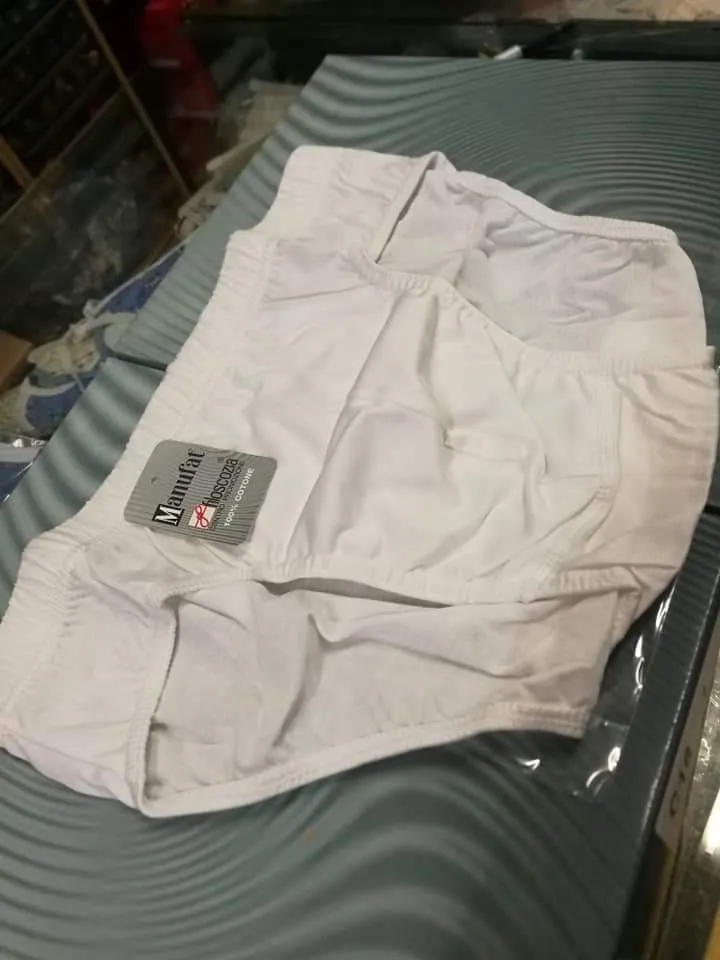 Mini-Slip uomo in filo di Scozia Manufat, bianco. Taglia, 3,4,5,6. 100g.