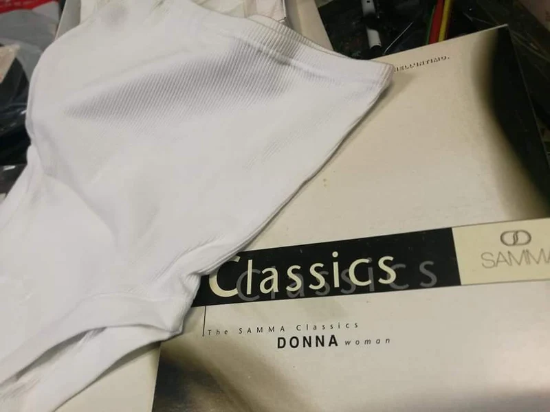 Mutanda donna classica, Samma, bianca, puro cotone. Taglia 5, 6, 7. 100g.
