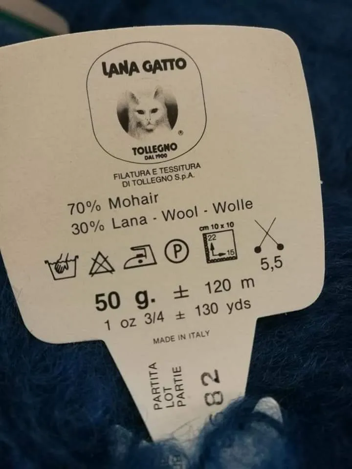 Lana e mohair Vibrisse Gatto. Gomitoli da 50g. Confezione da 500g.