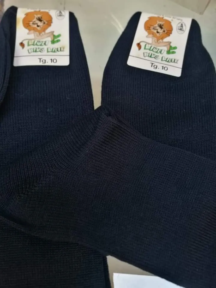 Calzettoni di cotone bimbo, blu, taglie 8,10,12. 6 paia, 400g.