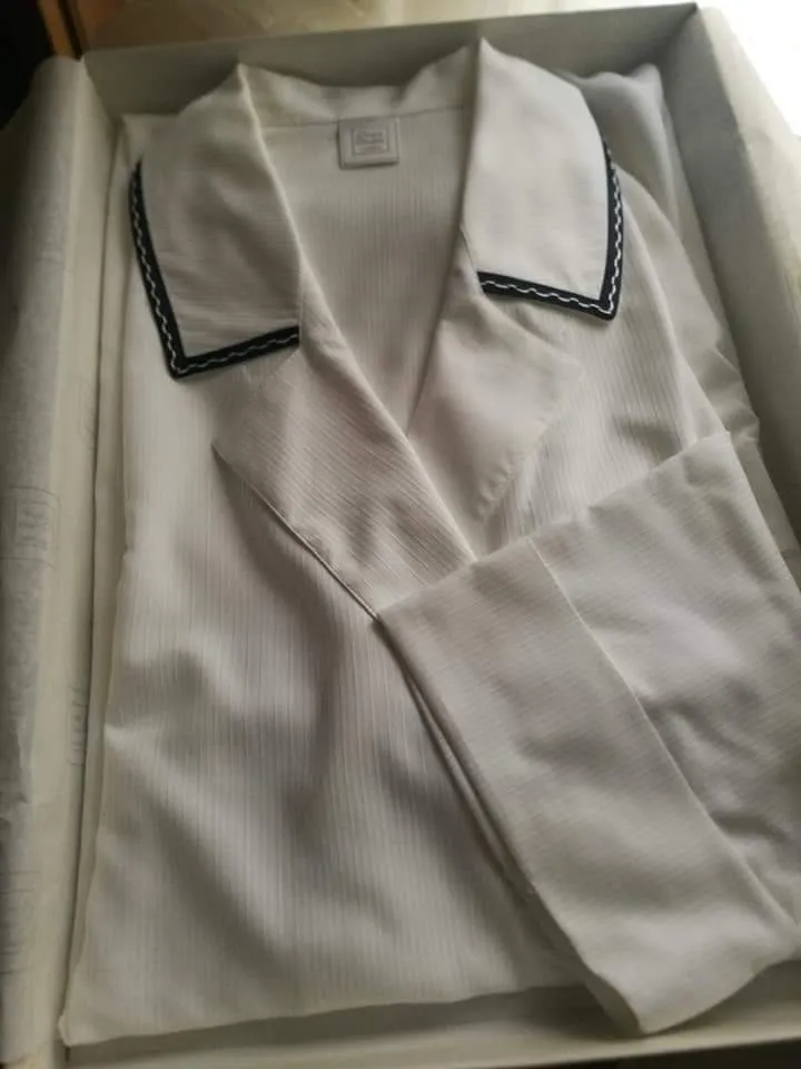 Vestaglia donna in microfibra, Chiara D'Angelo, bianca,vintage. 700g.