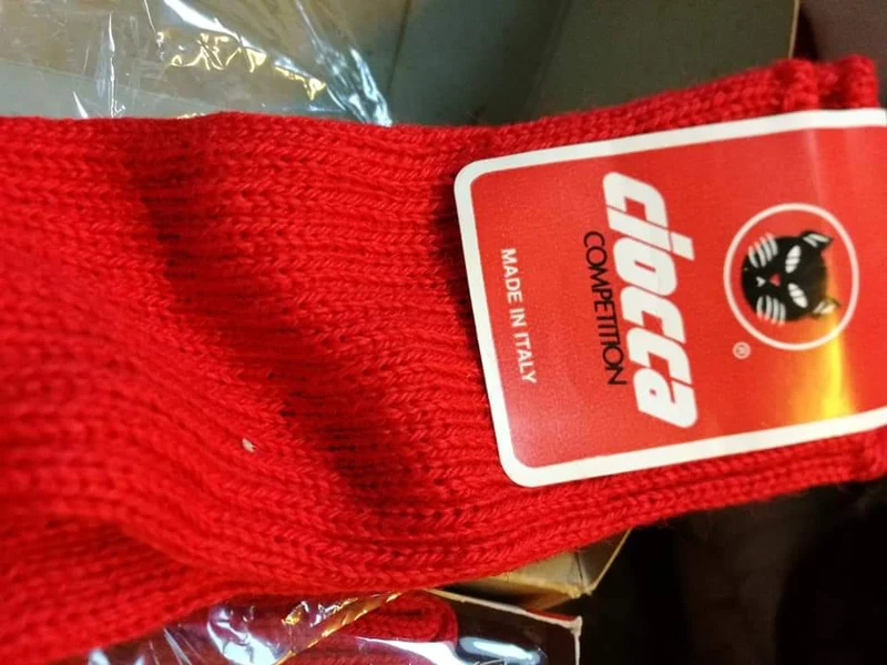 Calzettoni Ciocca ragazzo, in mix di colori rosso e blu, dodici paia, 600g.