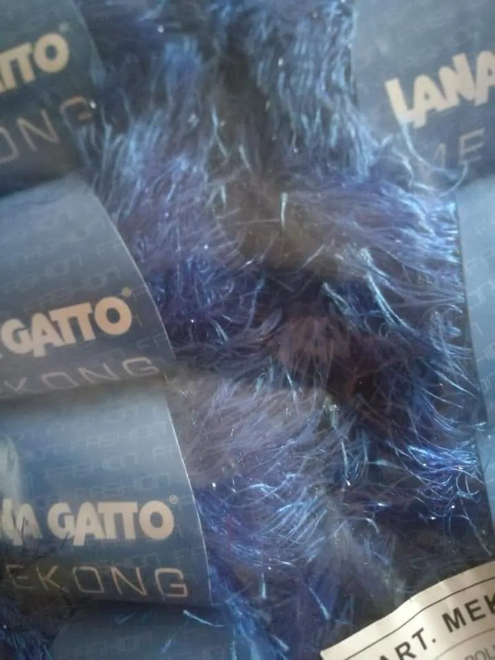 Filato moda in Lurex, Mekong Gatto, in gomitoli, confezione da 500g.