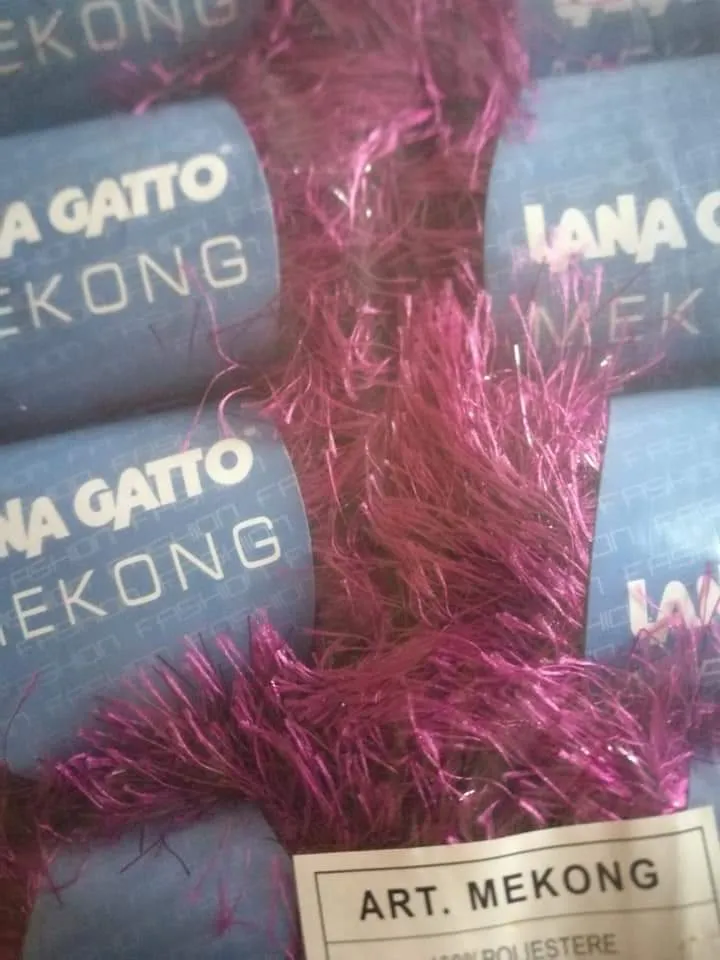 Filato moda in Lurex, Mekong Gatto, in gomitoli, confezione da 500g.