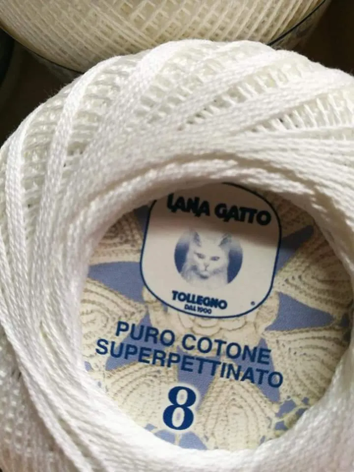 Cotone Cablè pettinato Gatto, n 8, scatola da 500 g.