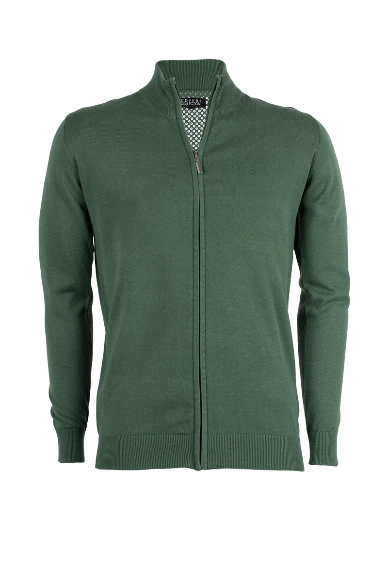 Cardigan uomo in cotone full zip tinta unita - Coveri