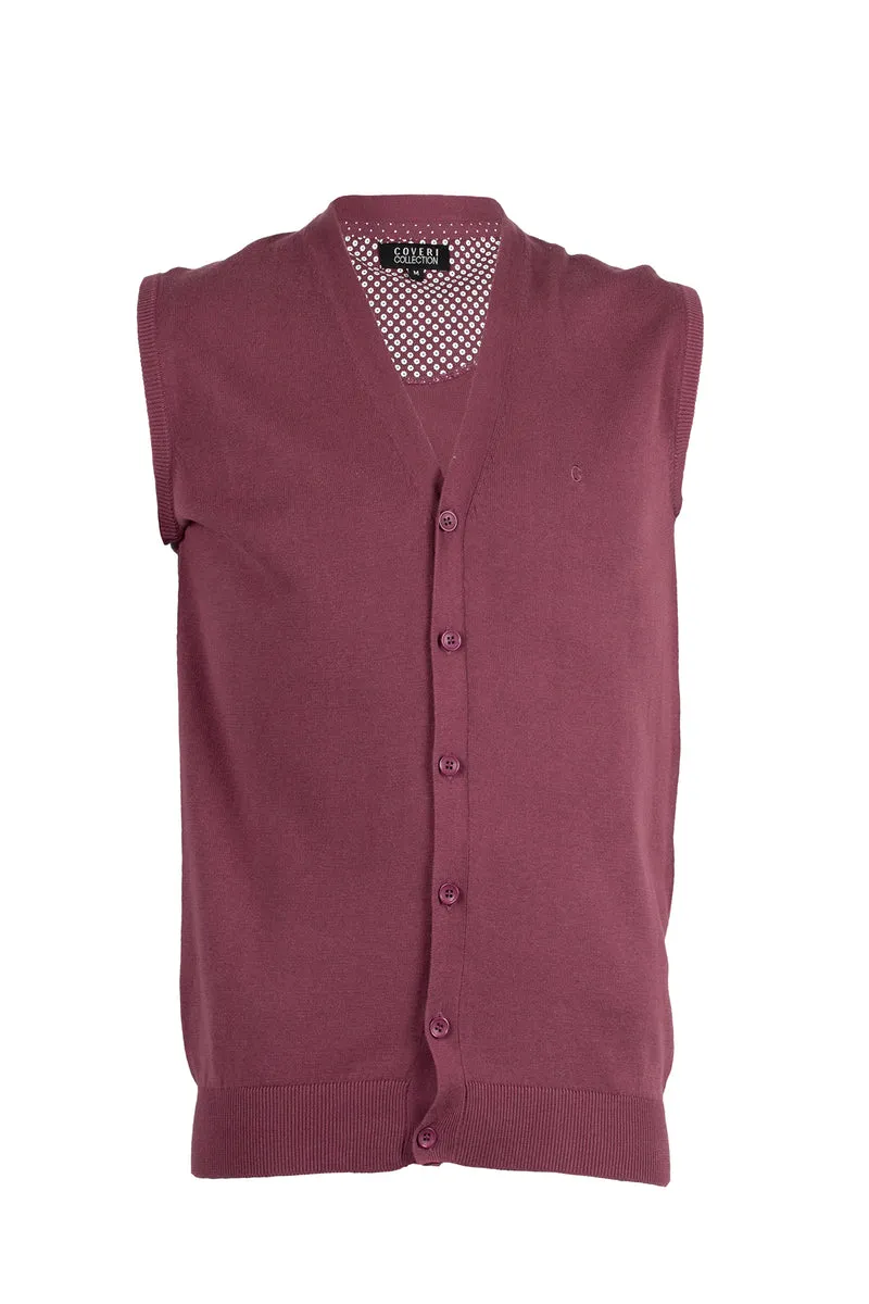 Gilet smanicato in cotone per uomo con bottoni Coveri