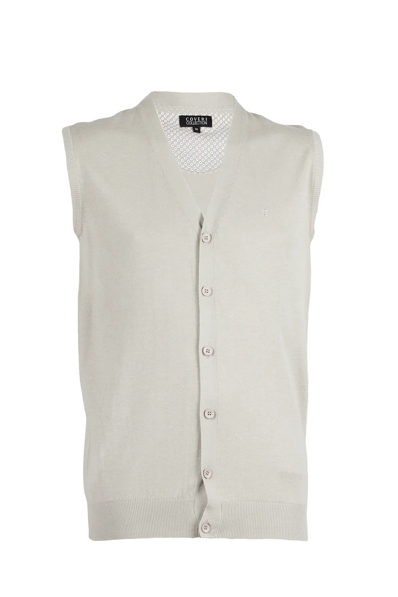 Gilet smanicato in cotone per uomo con bottoni Coveri