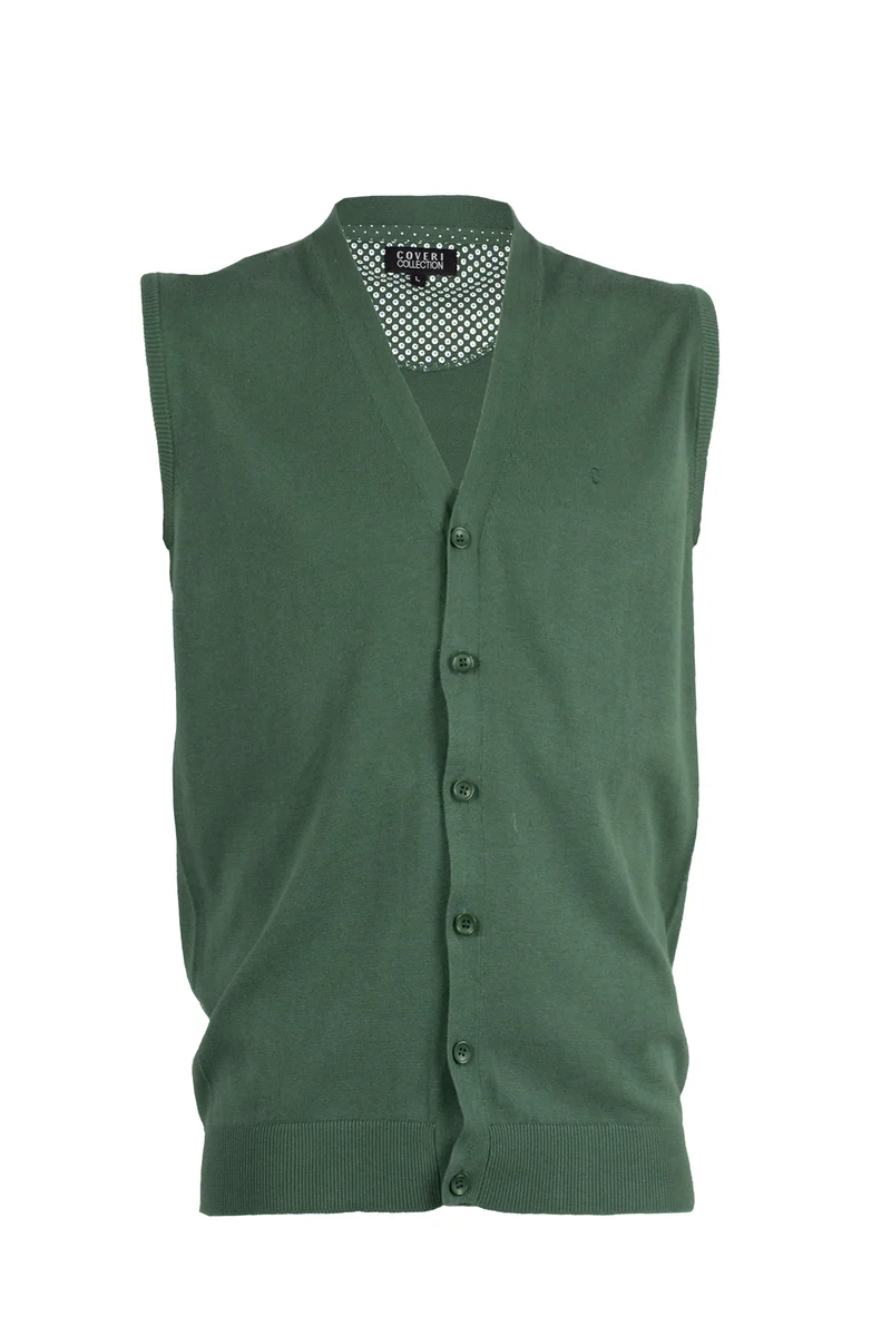 Gilet smanicato in cotone per uomo con bottoni Coveri
