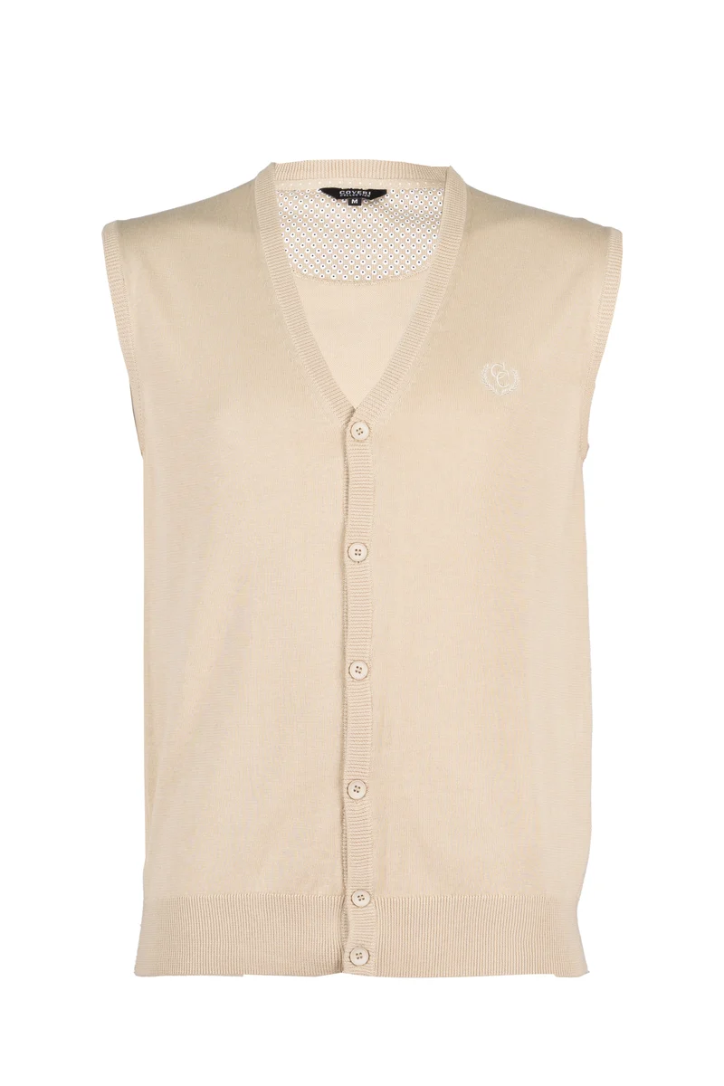 Gilet smanicato in cotone per uomo con bottoni Coveri