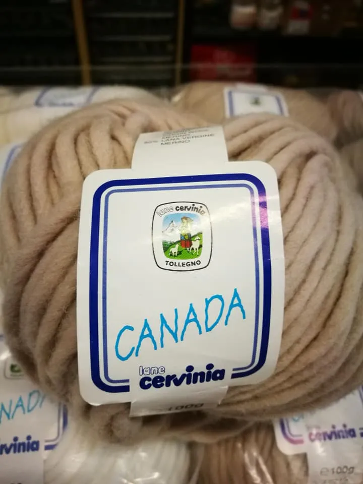 Filato Canada Cervinia, 50% lana e 50% acrilico. Gomitoli da 100g si lavora con ferri 8. facile da lavorare. da 1kg