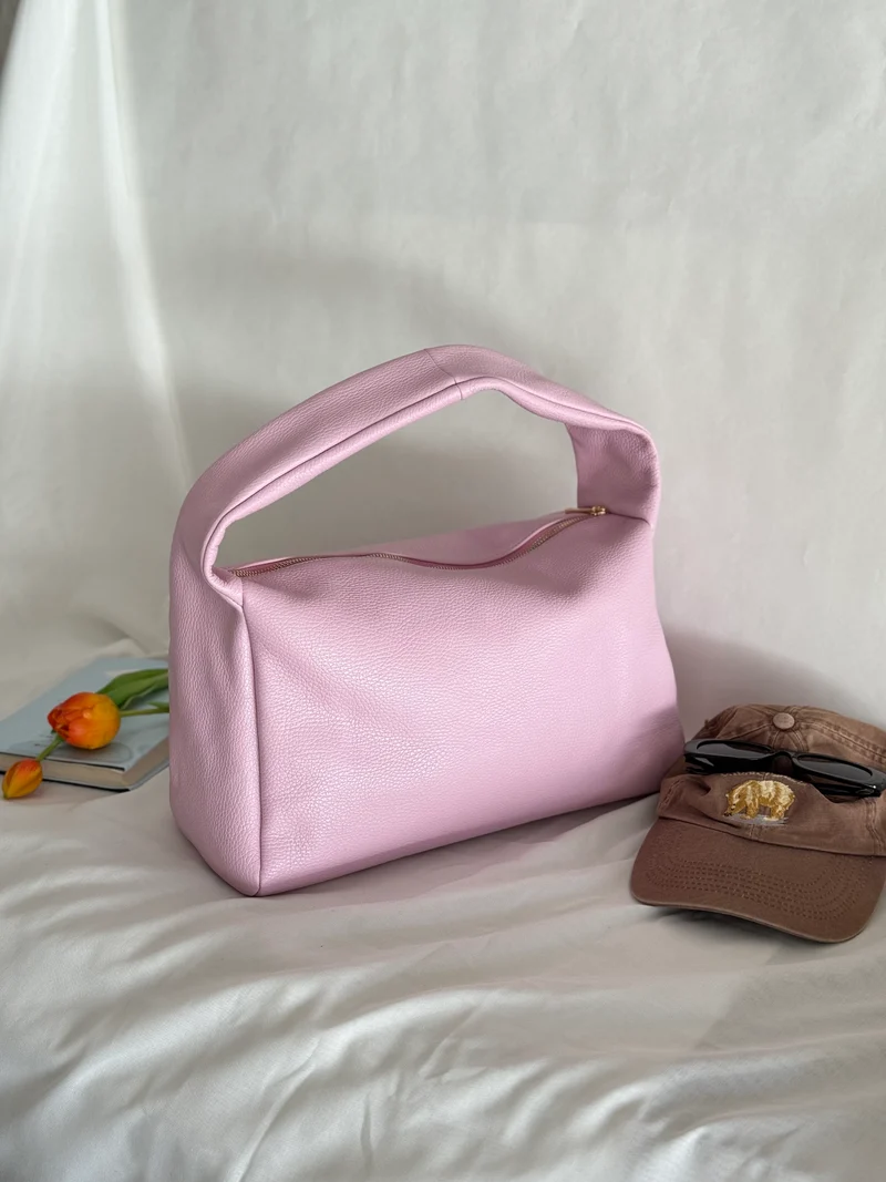 Borsa a spalla effetto “puff” in tonalità macaron