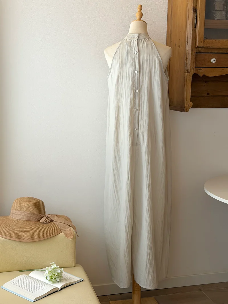Grey Ease Dress | Abito halter ampio