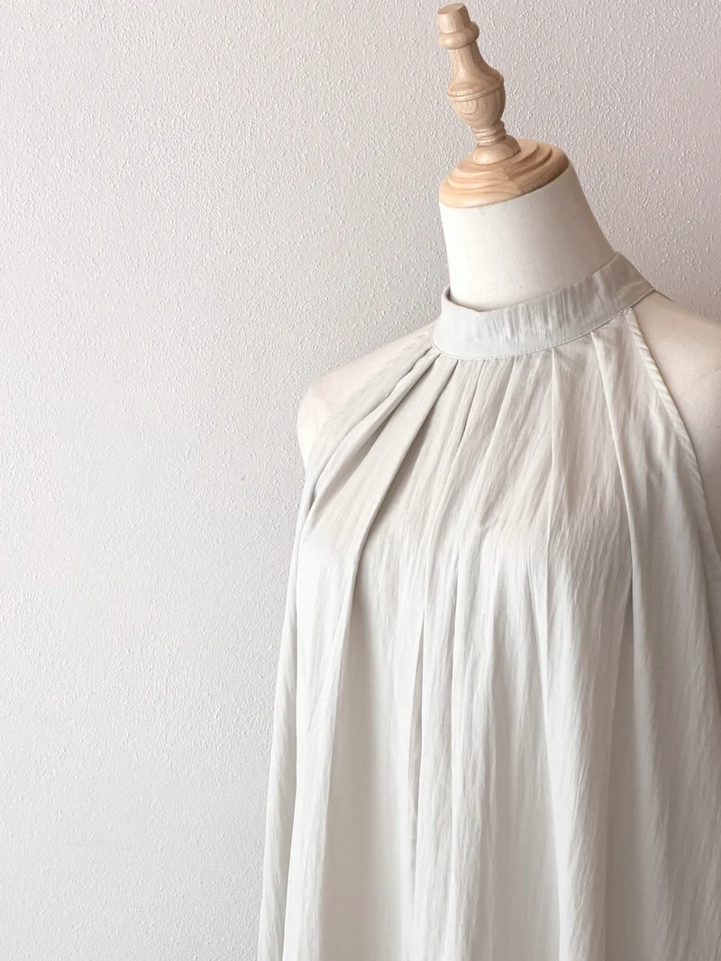 Grey Ease Dress | Abito halter ampio