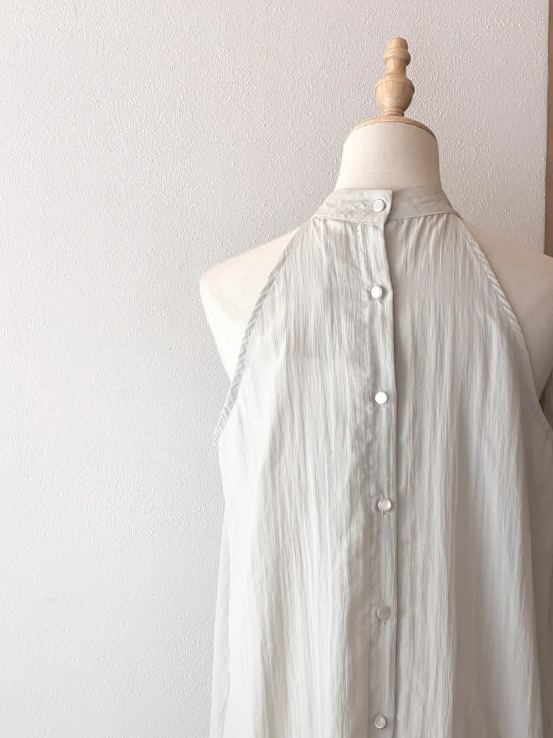 Grey Ease Dress | Abito halter ampio