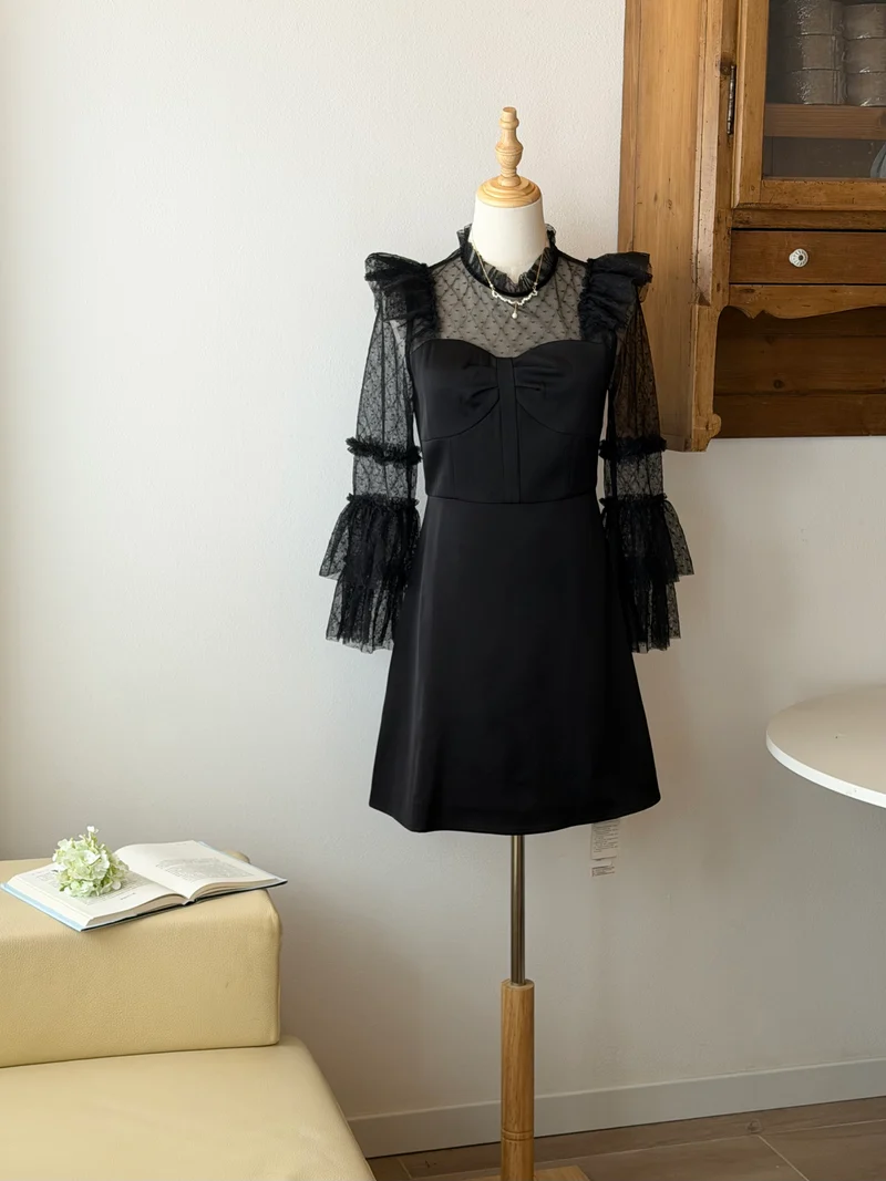 Black Lace Corset Dress | Abito con bustier e pizzo