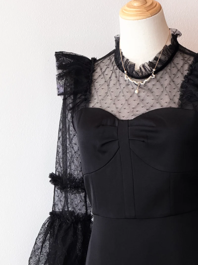 Black Lace Corset Dress | Abito con bustier e pizzo