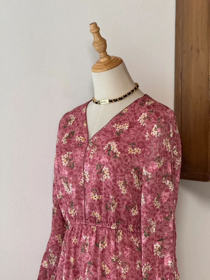 Blush Bloom Dress | Abito floreale con balze