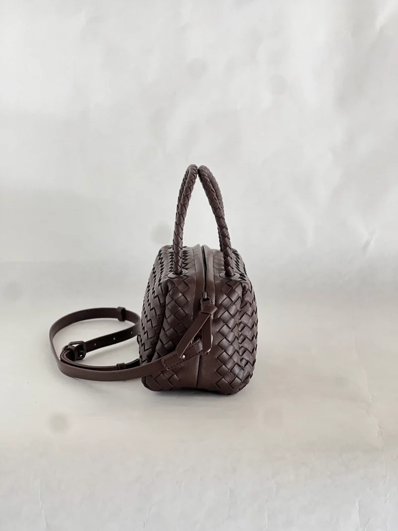 Borsa intrecciata in pelle di agnello