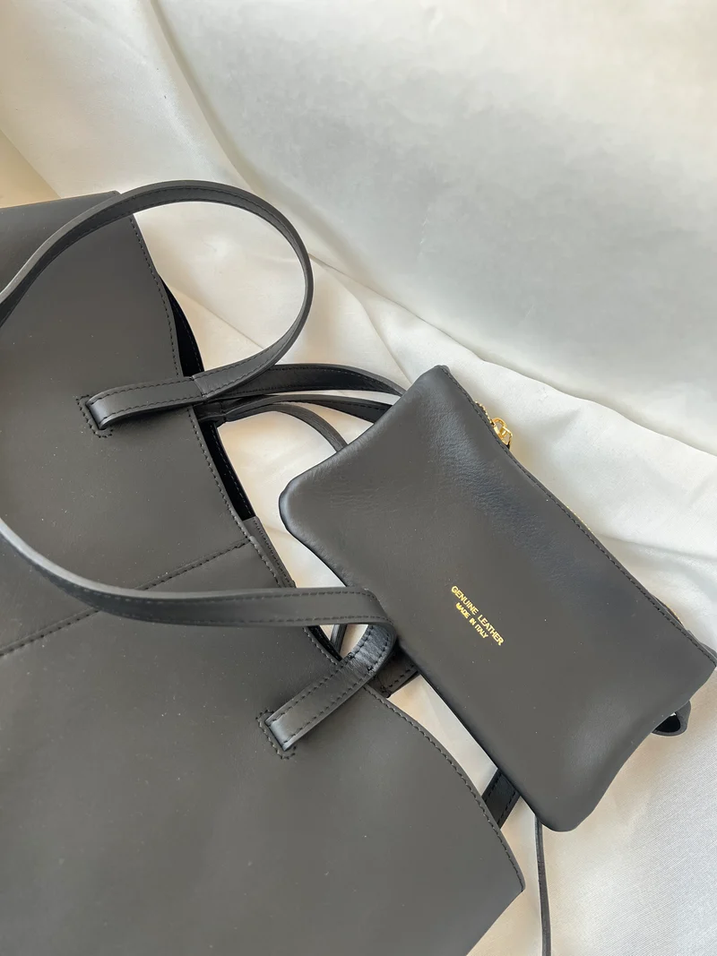 Borsa hobo oversize in pelle di vitello – Nero