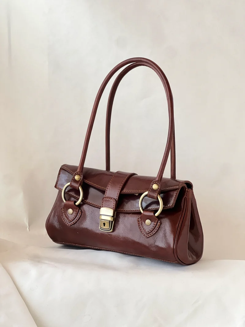 Borsa vintage in pelle oliata – Stile fiorentino