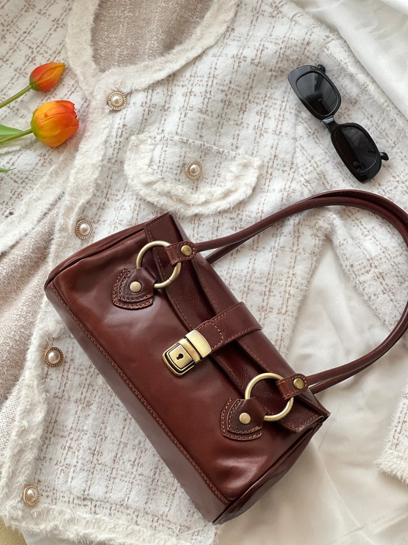 Borsa vintage in pelle oliata – Stile fiorentino