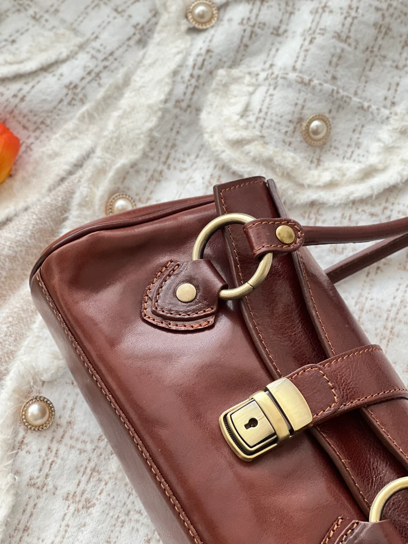 Borsa vintage in pelle oliata – Stile fiorentino