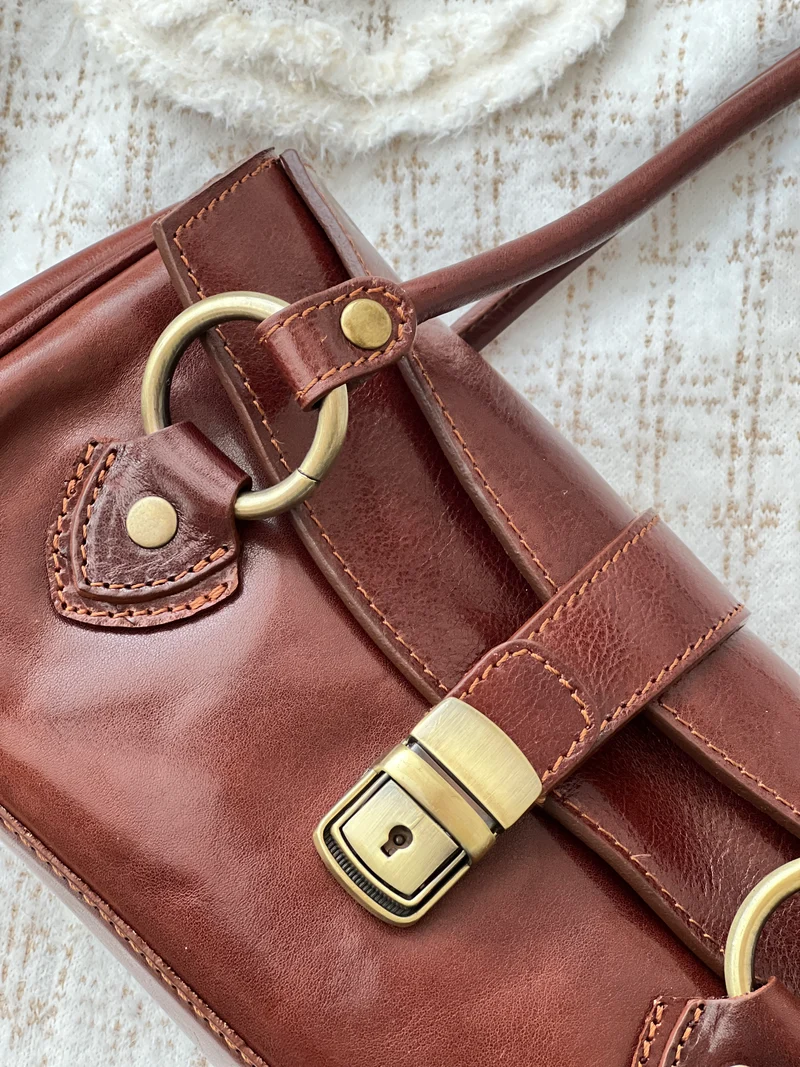 Borsa vintage in pelle oliata – Stile fiorentino