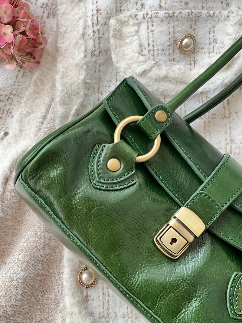 Borsa vintage in pelle oliata – Stile fiorentino