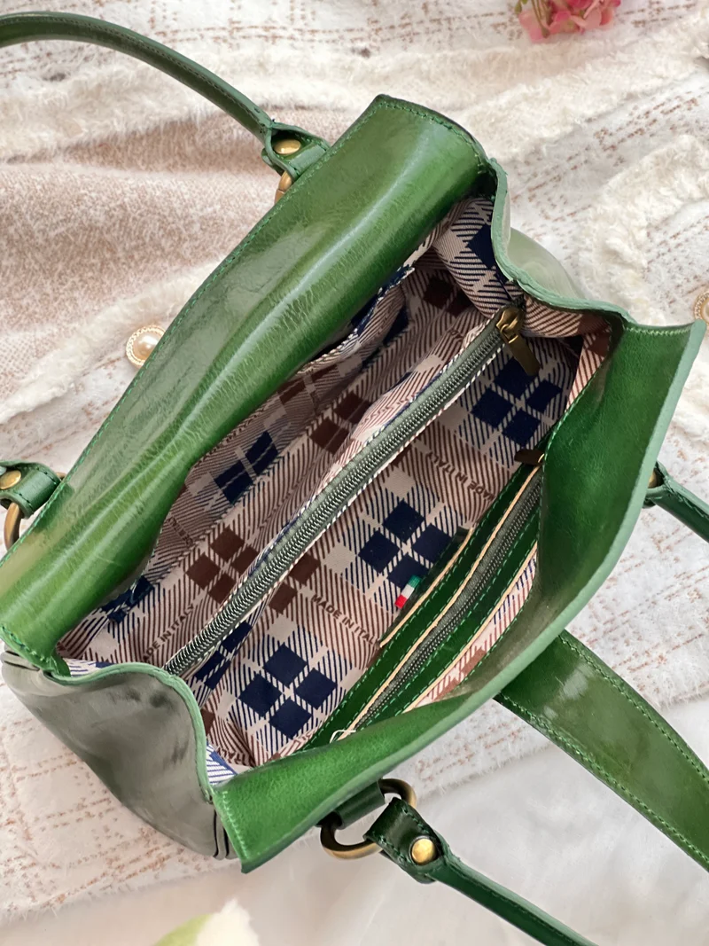 Borsa vintage in pelle oliata – Stile fiorentino