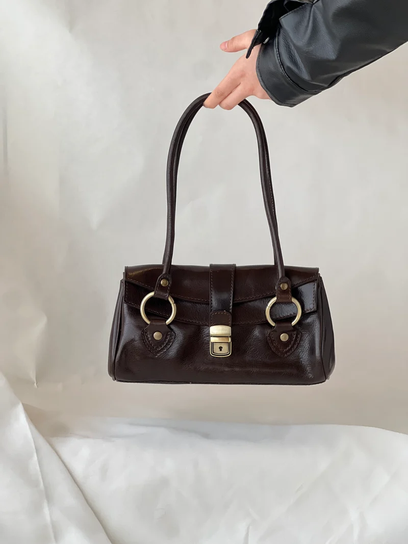 Borsa vintage in pelle oliata – Stile fiorentino