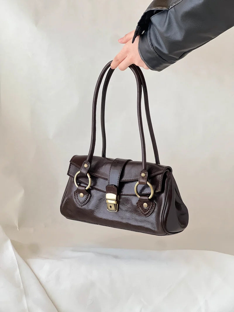 Borsa vintage in pelle oliata – Stile fiorentino
