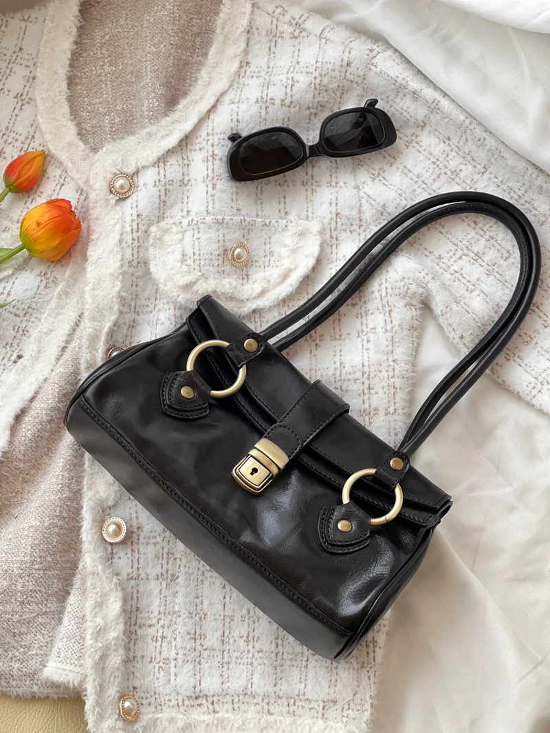 Borsa vintage in pelle oliata – Stile fiorentino