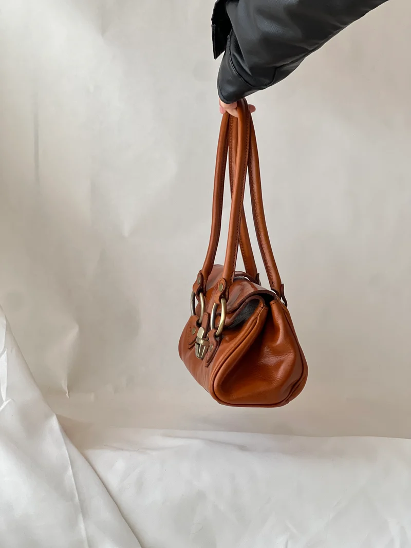 Borsa vintage in pelle oliata – Stile fiorentino