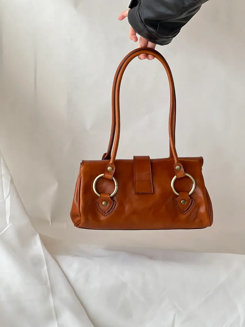 Borsa vintage in pelle oliata – Stile fiorentino