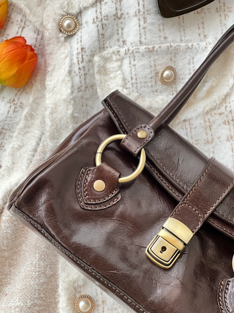 Borsa vintage in pelle oliata – Stile fiorentino