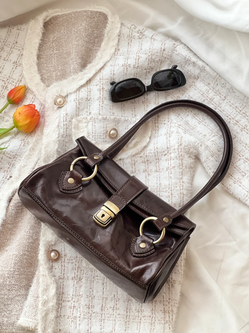 Borsa vintage in pelle oliata – Stile fiorentino
