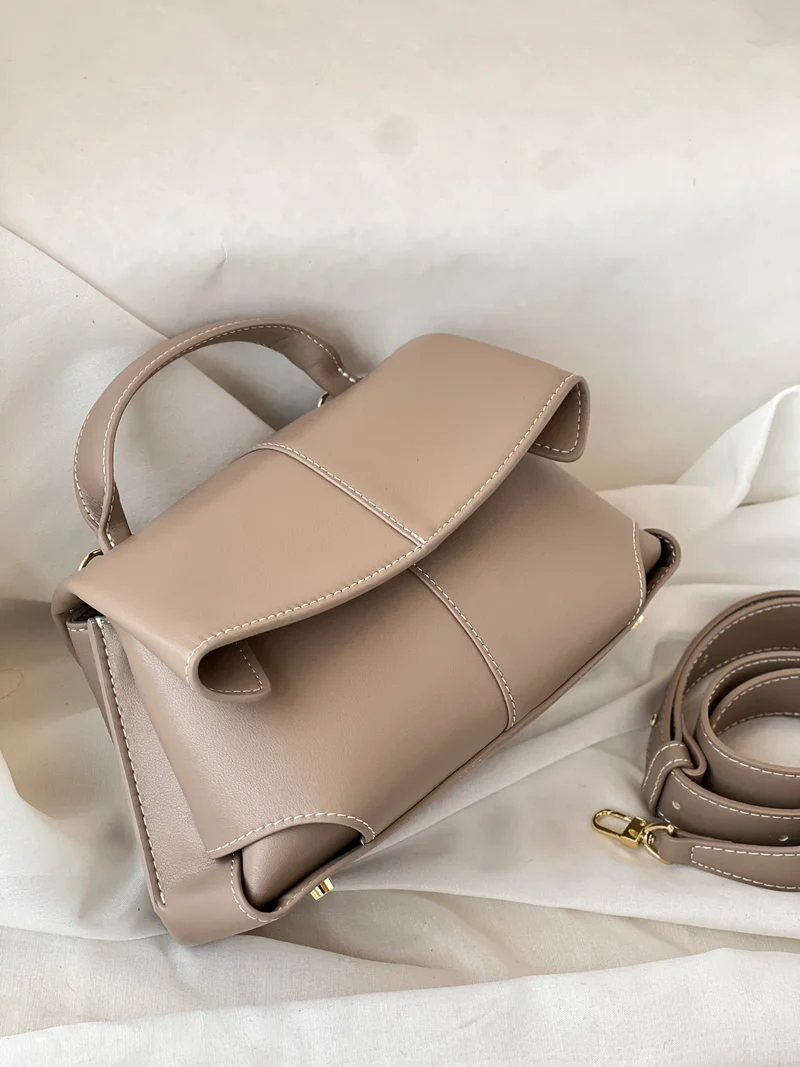 Borsa a fisarmonica in vera pelle – Caramello