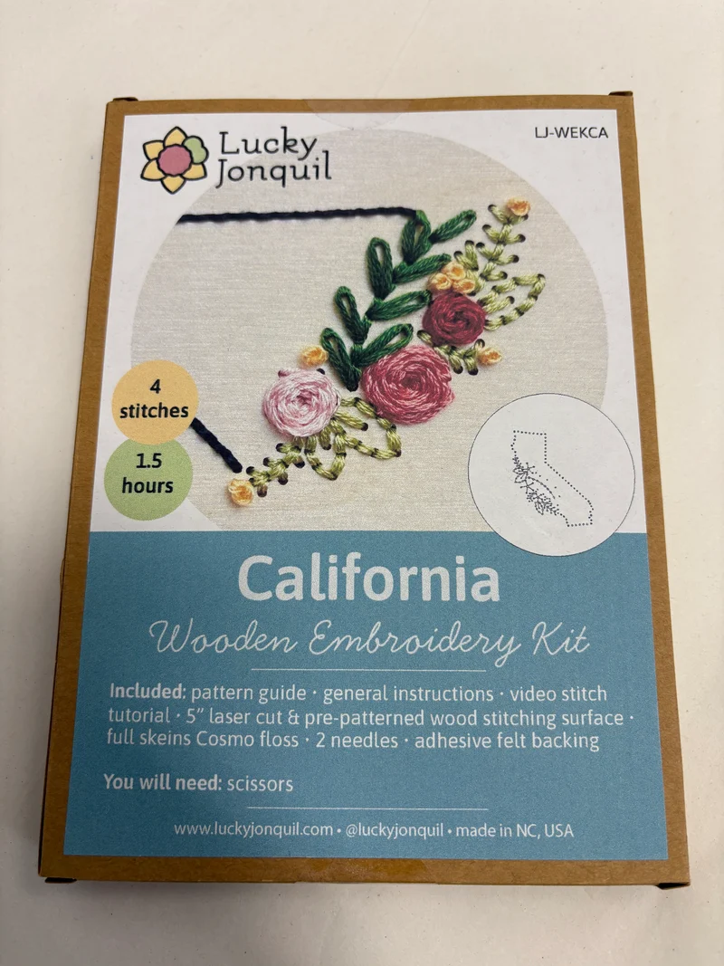 California Wooden Embroidery Kit
