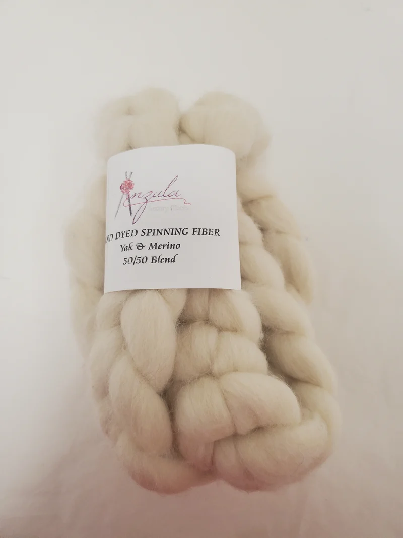 White Yak & Merino Spinning Fiber 50/50
